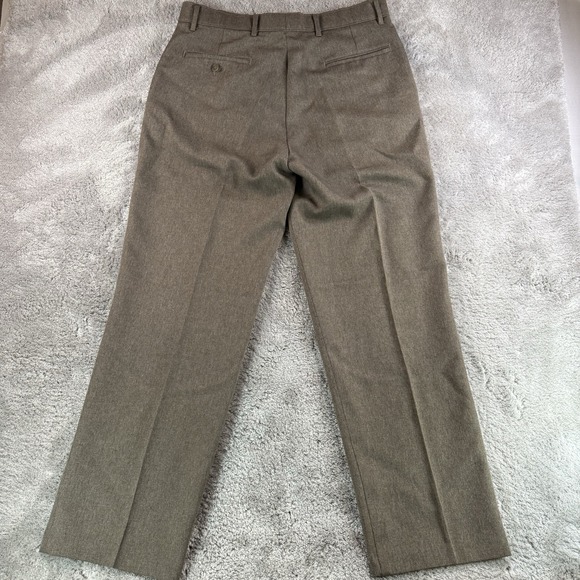 Vintage Levis Action Slacks Men 34x30 Brown Flat Front Dress Pants Durable Press - Picture 3 of 10
